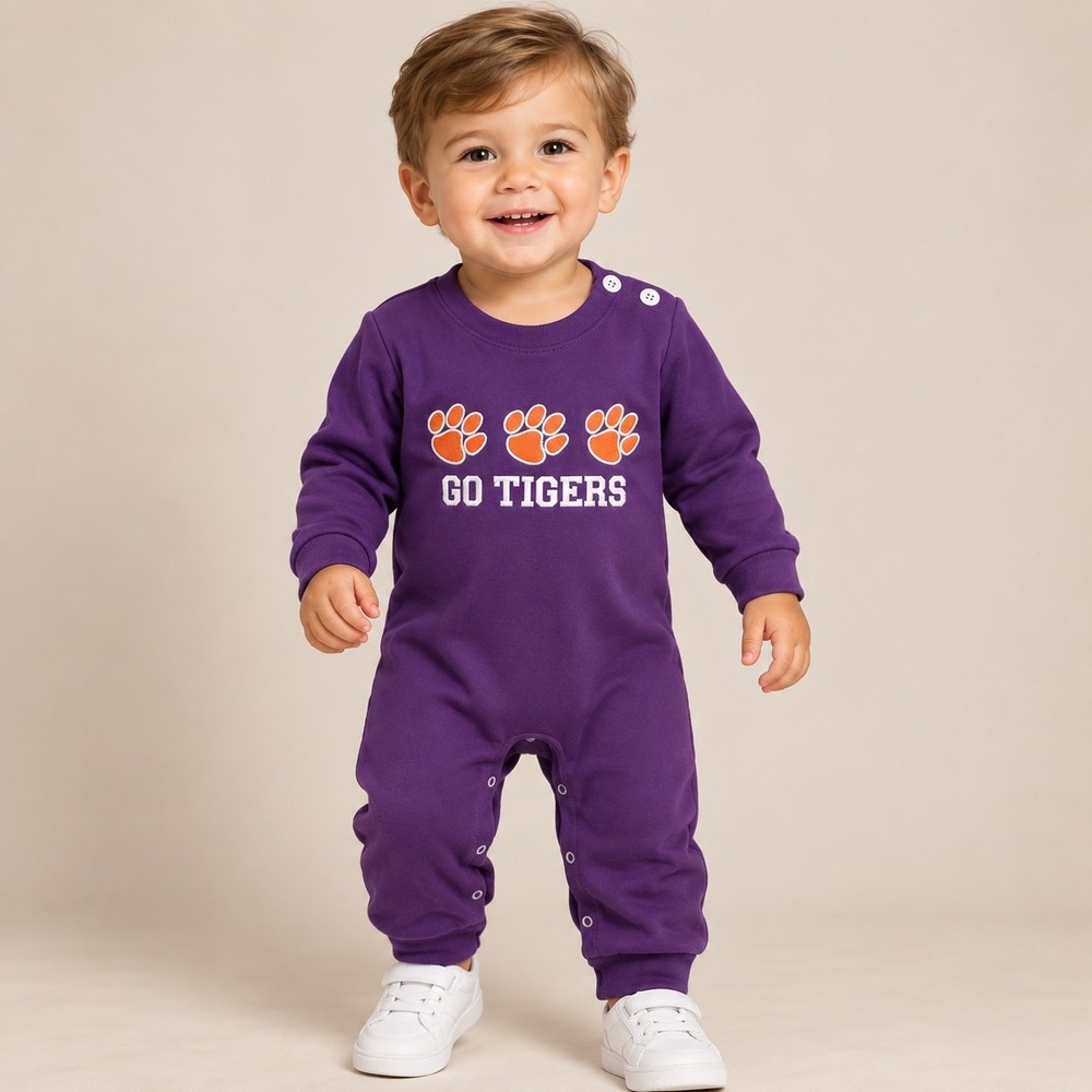 Clemson Tigers One-Piece Romper Boy's 18M Preppy Game Day Fandom Tailgate NWT